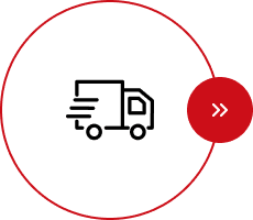 An icon of a delivery truck with a red circle around it.
