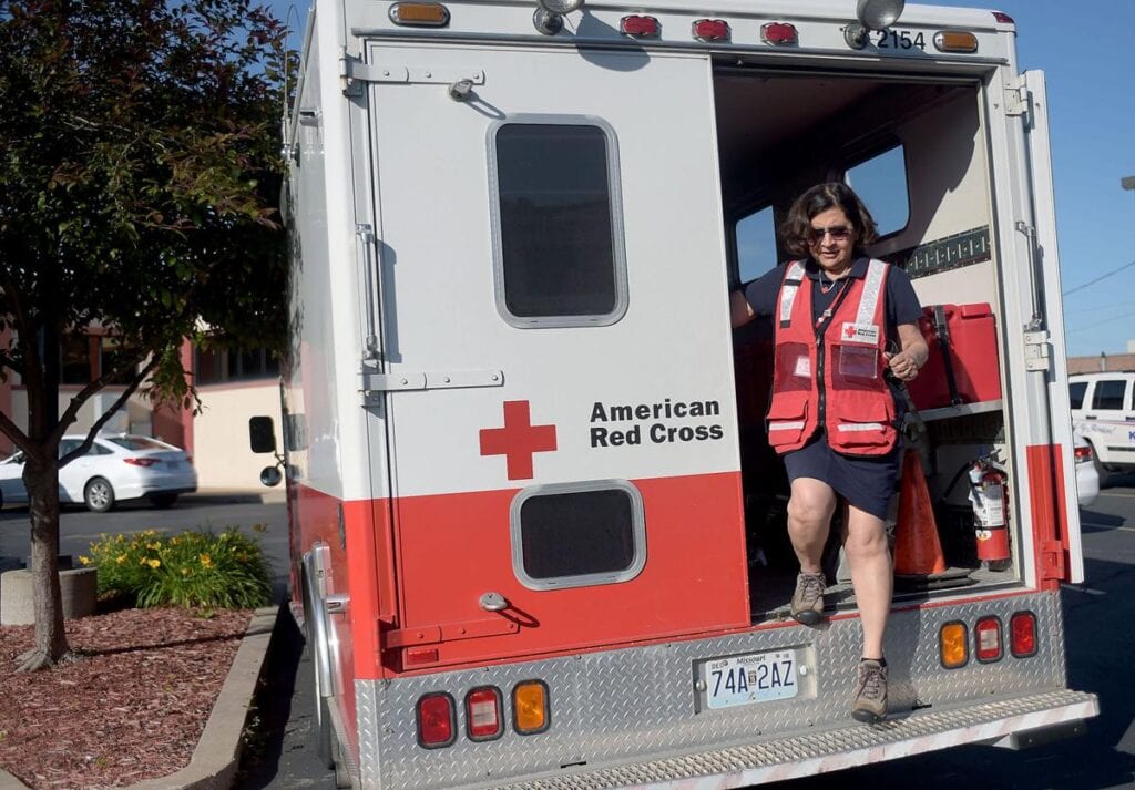 Local Red Cross volunteer helps with Texas floods
